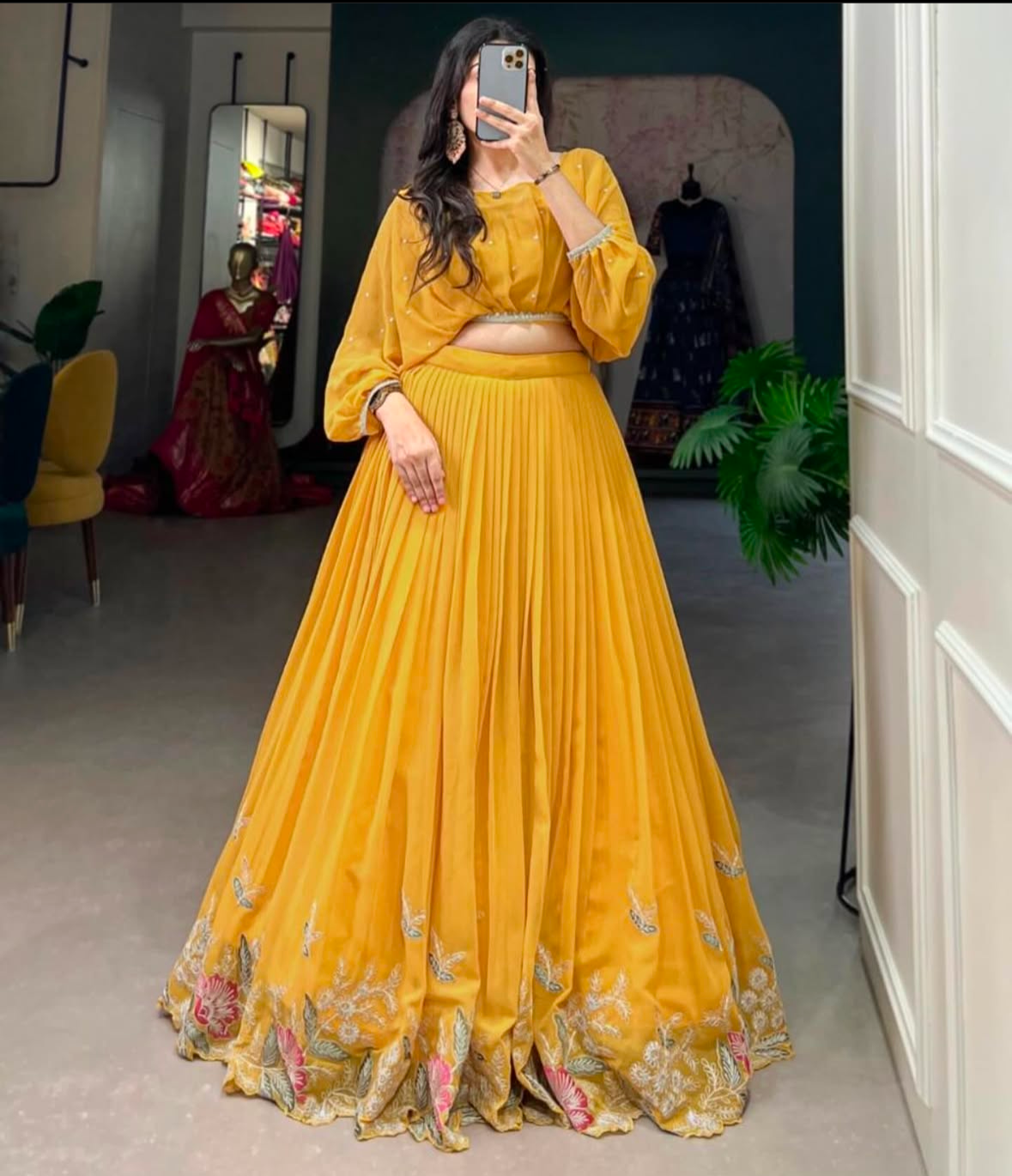 Fully Stitched Yellow Lehenga