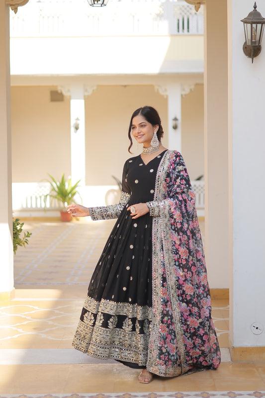 Nara Anarkali Black