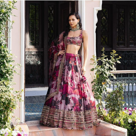 Rose Floral Lehenga