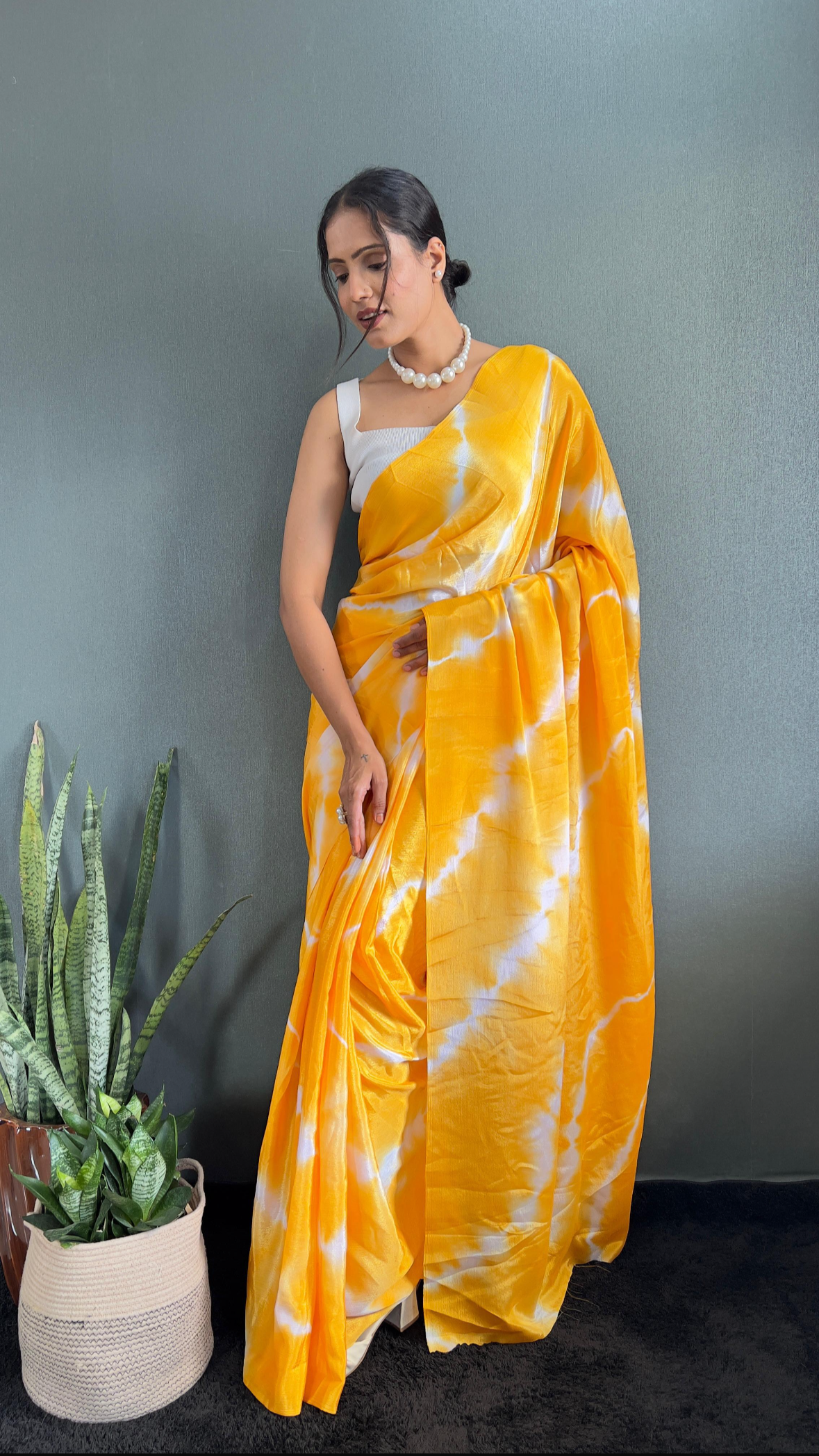 Ready To Wear Saree Yellow