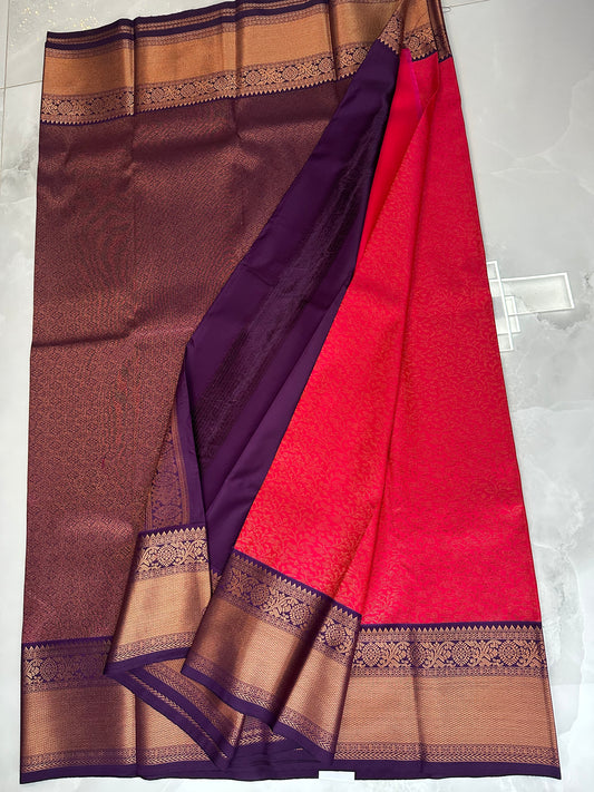 Pink/Purple Semi Kanchipuram