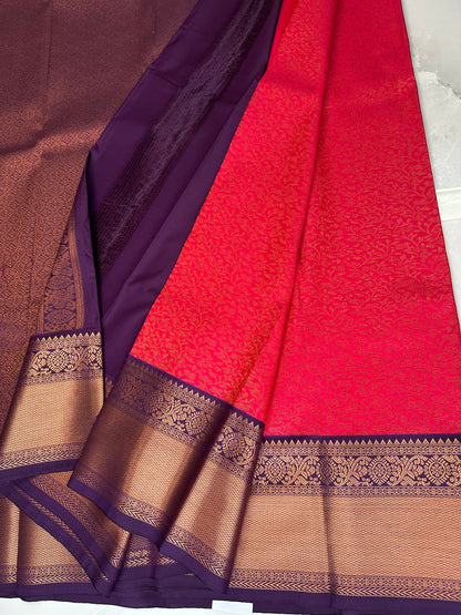 Pink/Purple Semi Kanchipuram