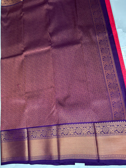 Pink/Purple Semi Kanchipuram