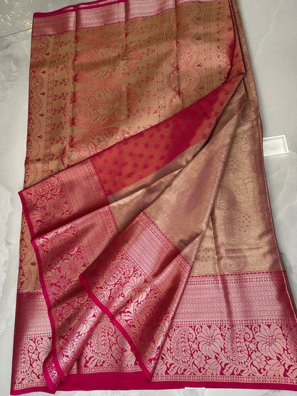 Rose/Pink Semi Kanchipuram