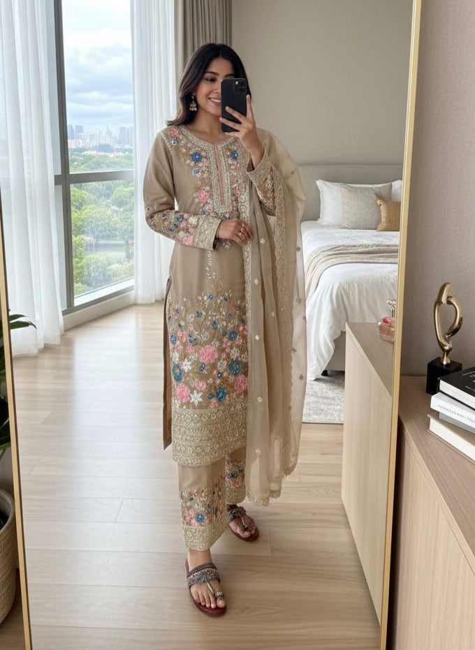 Mumtaz Sharara Beige