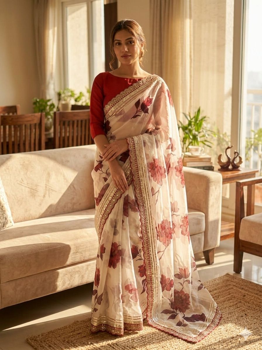 Navya Party Saree Beige