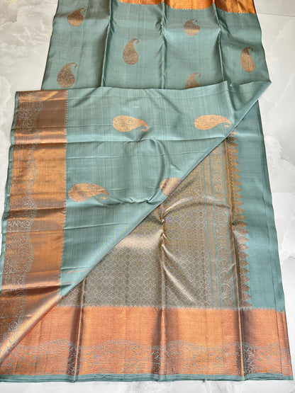 Kanchipuram Saree Holbein Blue/Grey