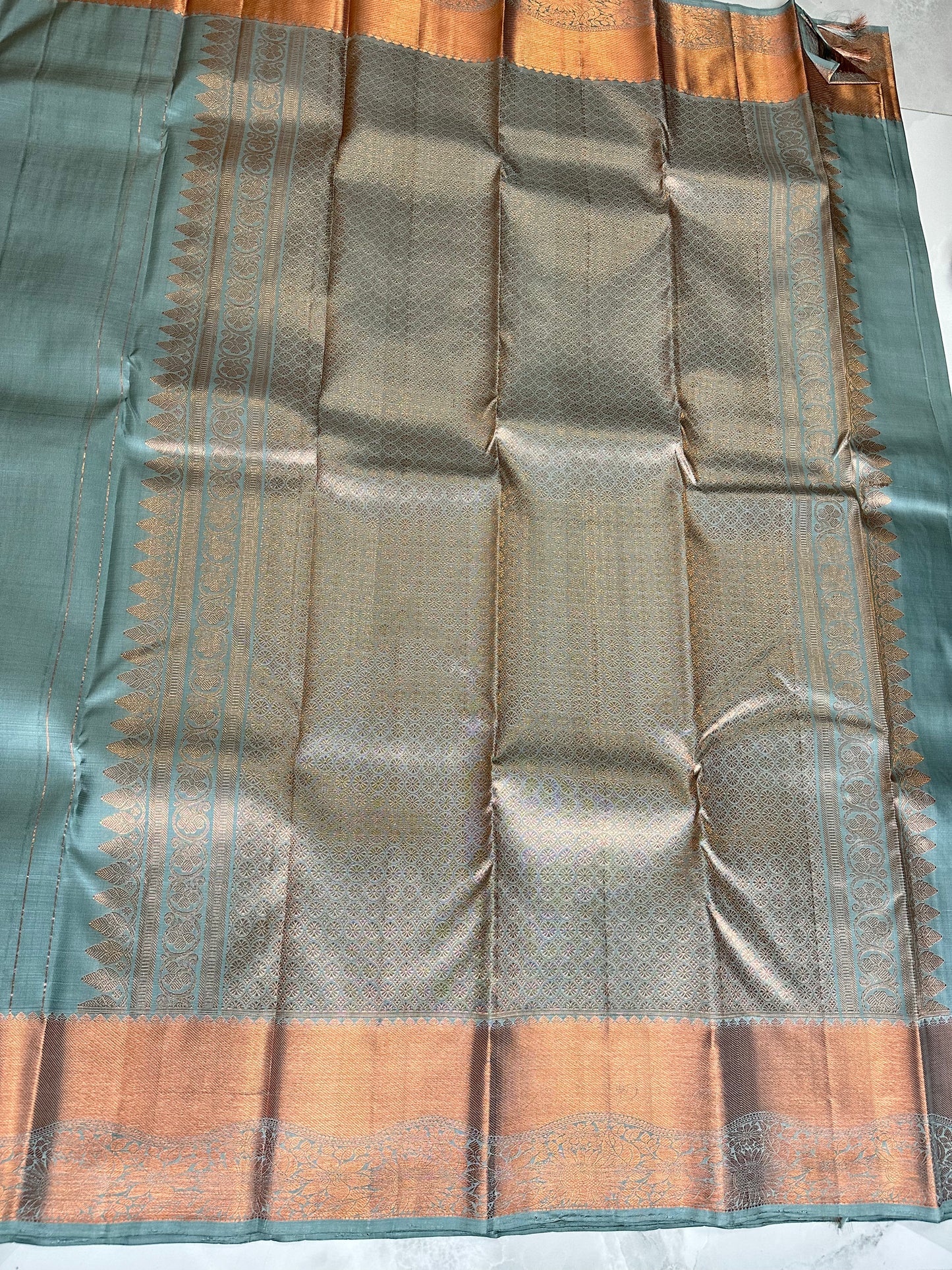 Kanchipuram Saree Holbein Blue/Grey