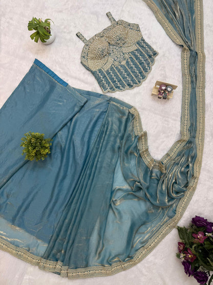 Divya Ready To Wear Saree Blue