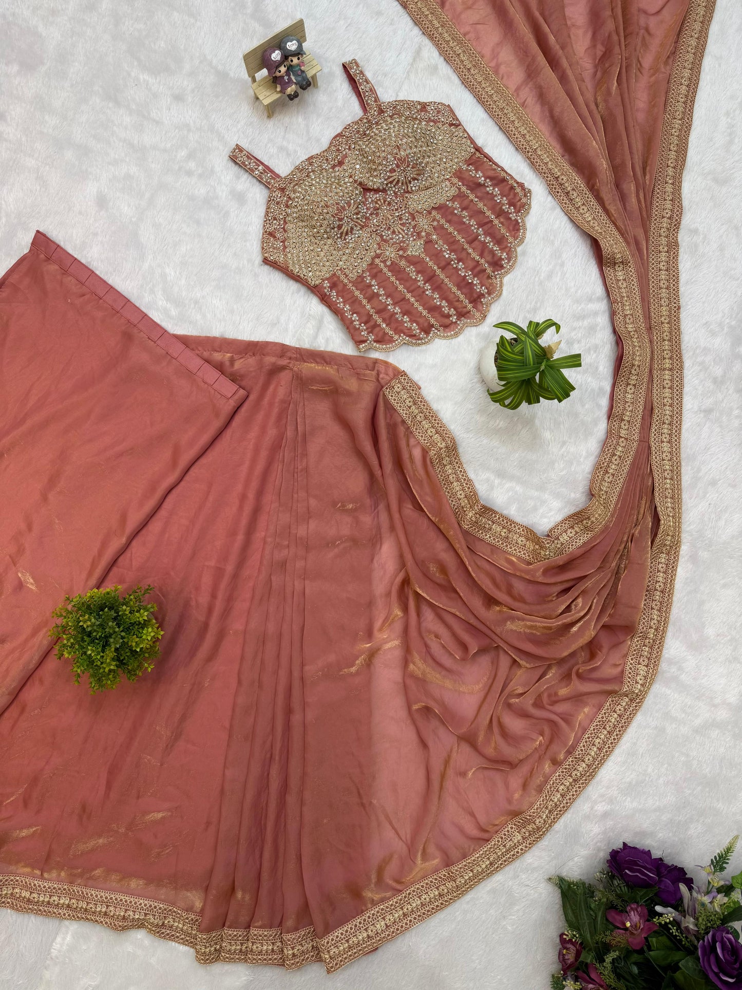 Divya Ready To Wear Saree Rose