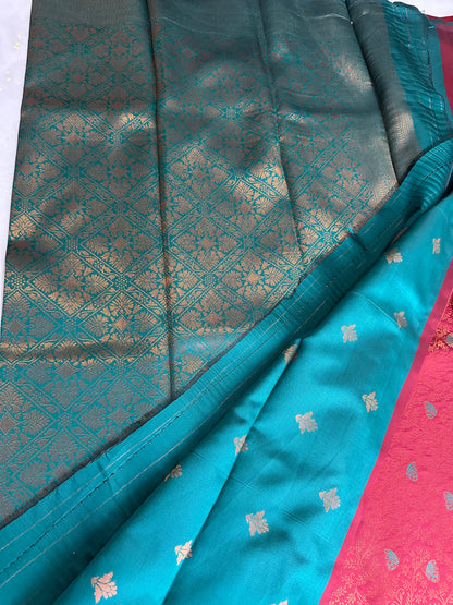 Valkalam Silk Saree Pink/Green