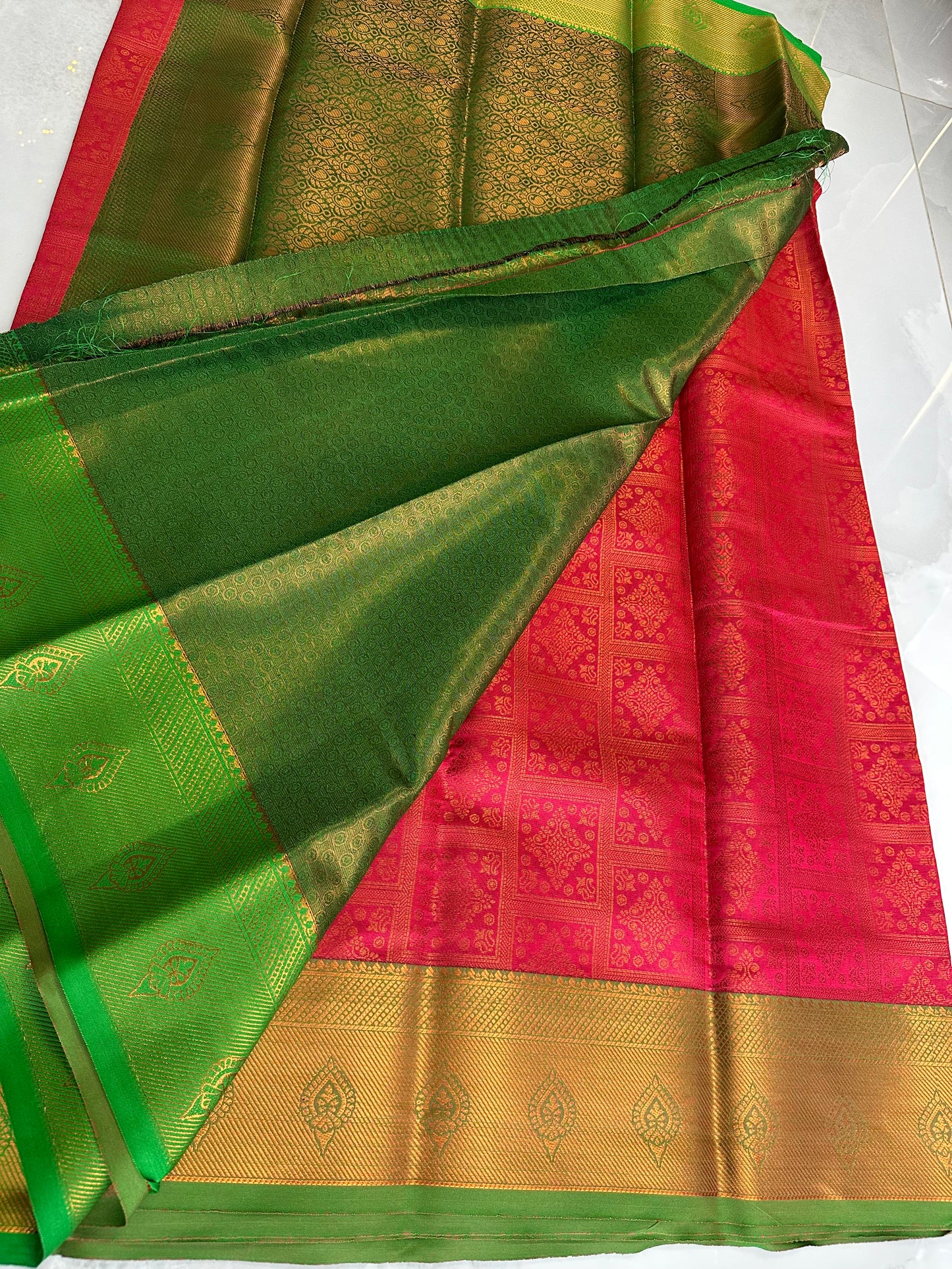 Silk Saree Pink/Green