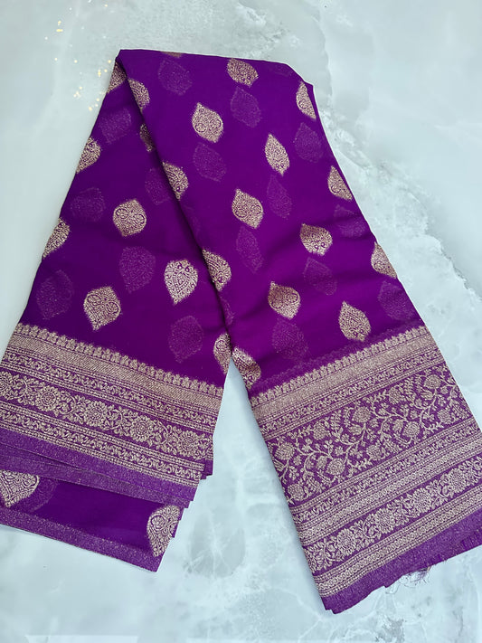 Georgette Saree Purple