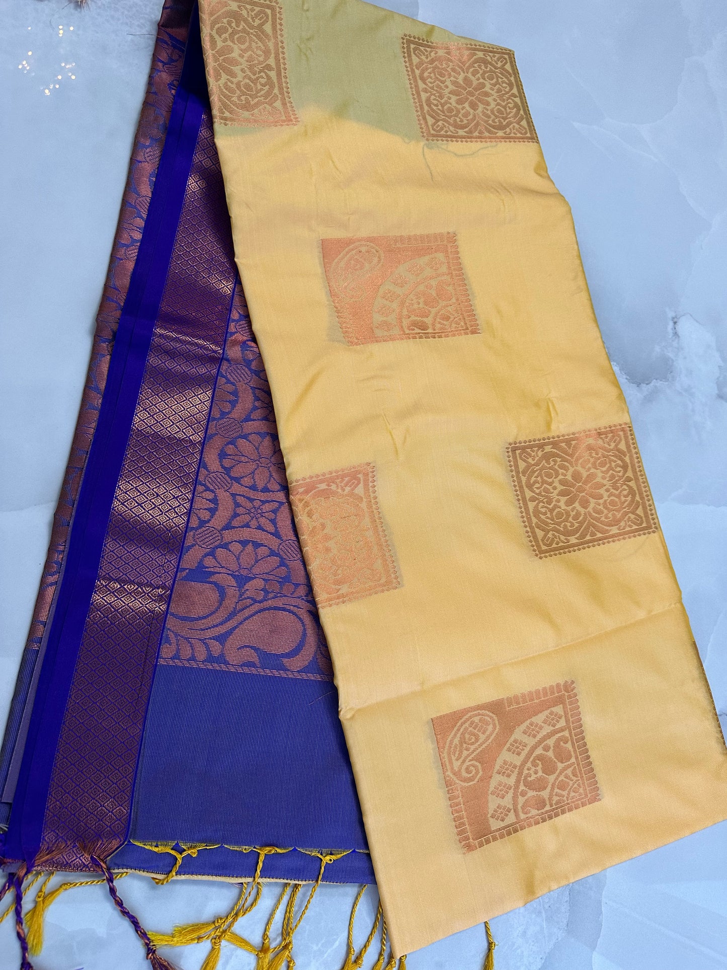 Silk Saree Blue/Yellow