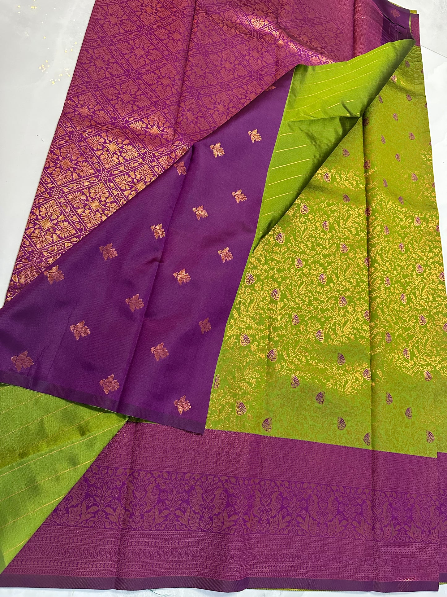 Valkalam Silk Saree Purple/Green