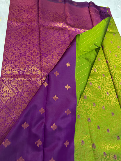 Valkalam Silk Saree Purple/Green