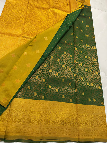 Valkalam Silk Saree Green/Yellow