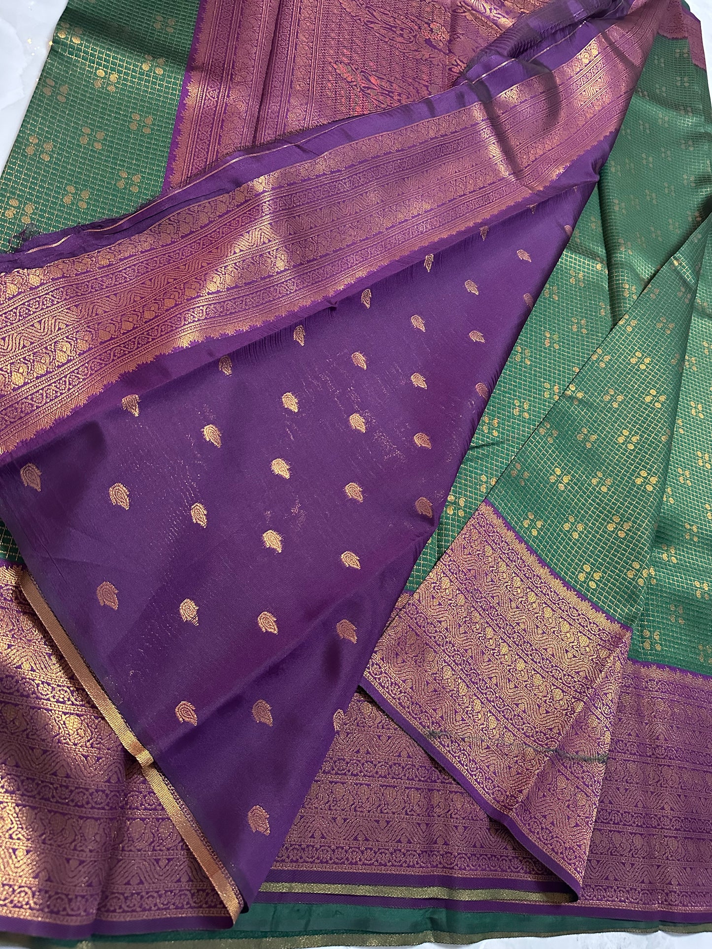 Valkalam Silk Saree Purple/Green