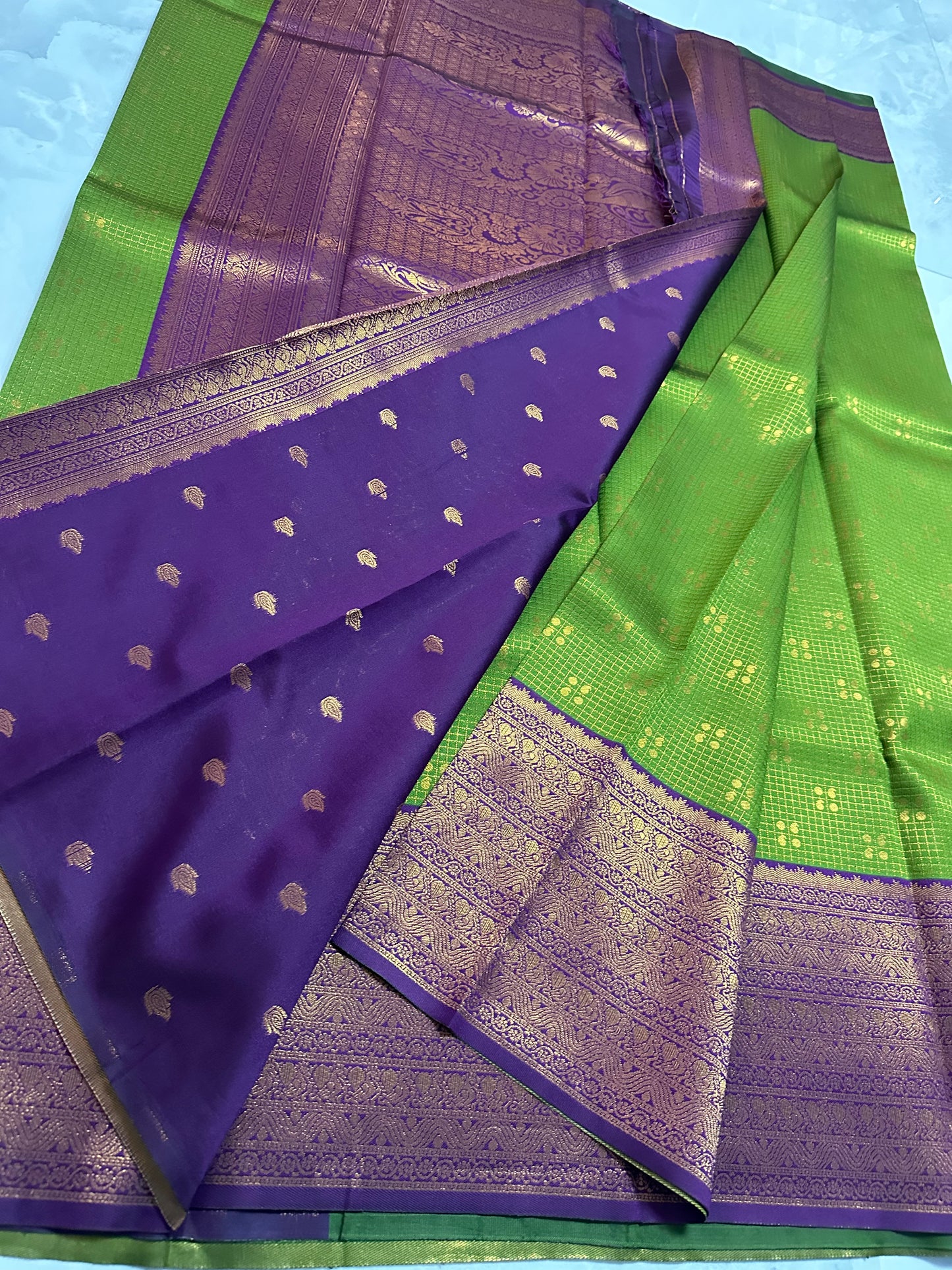 Valkalam Silk Saree Purple/Green