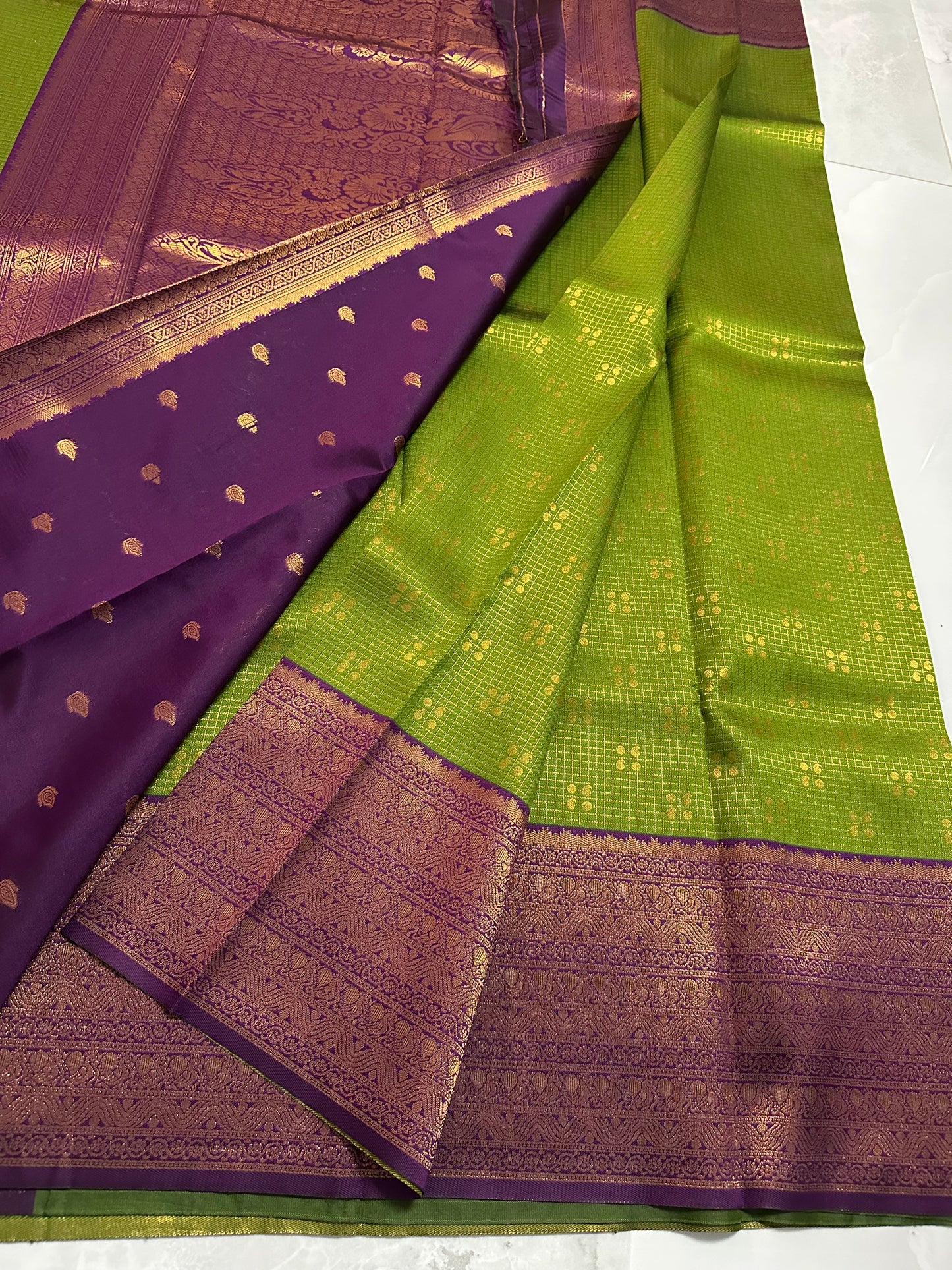 Valkalam Silk Saree Purple/Green