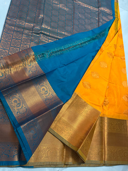 Silk Saree Yellow/Blue