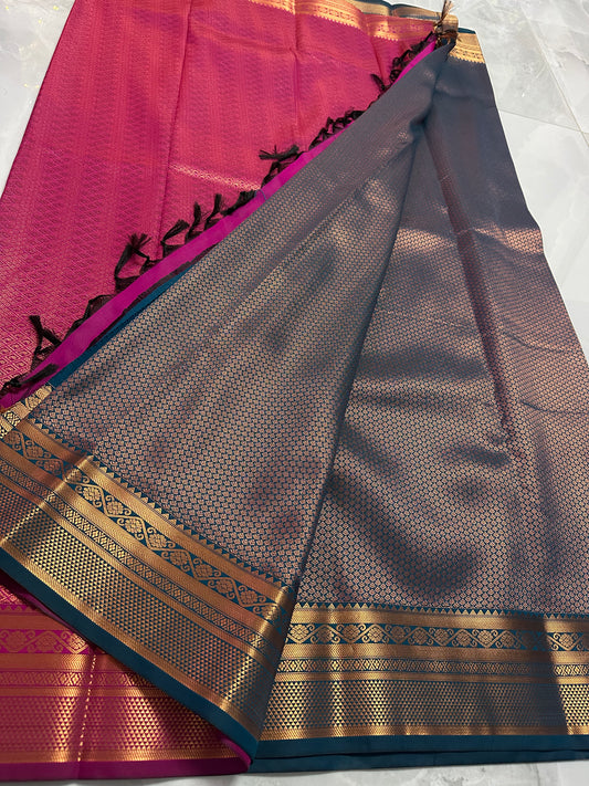 Silk Saree Pink/Blue