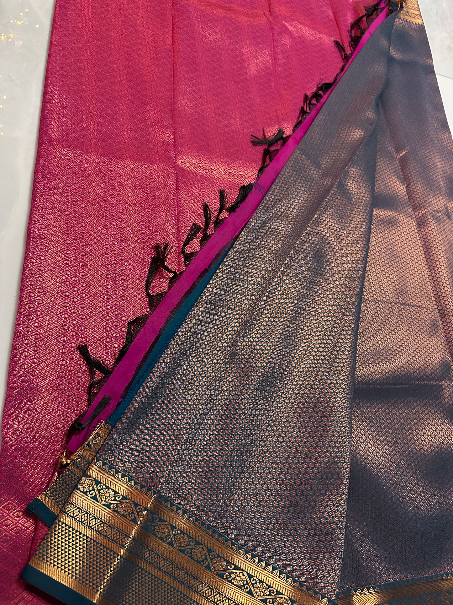 Silk Saree Pink/Blue