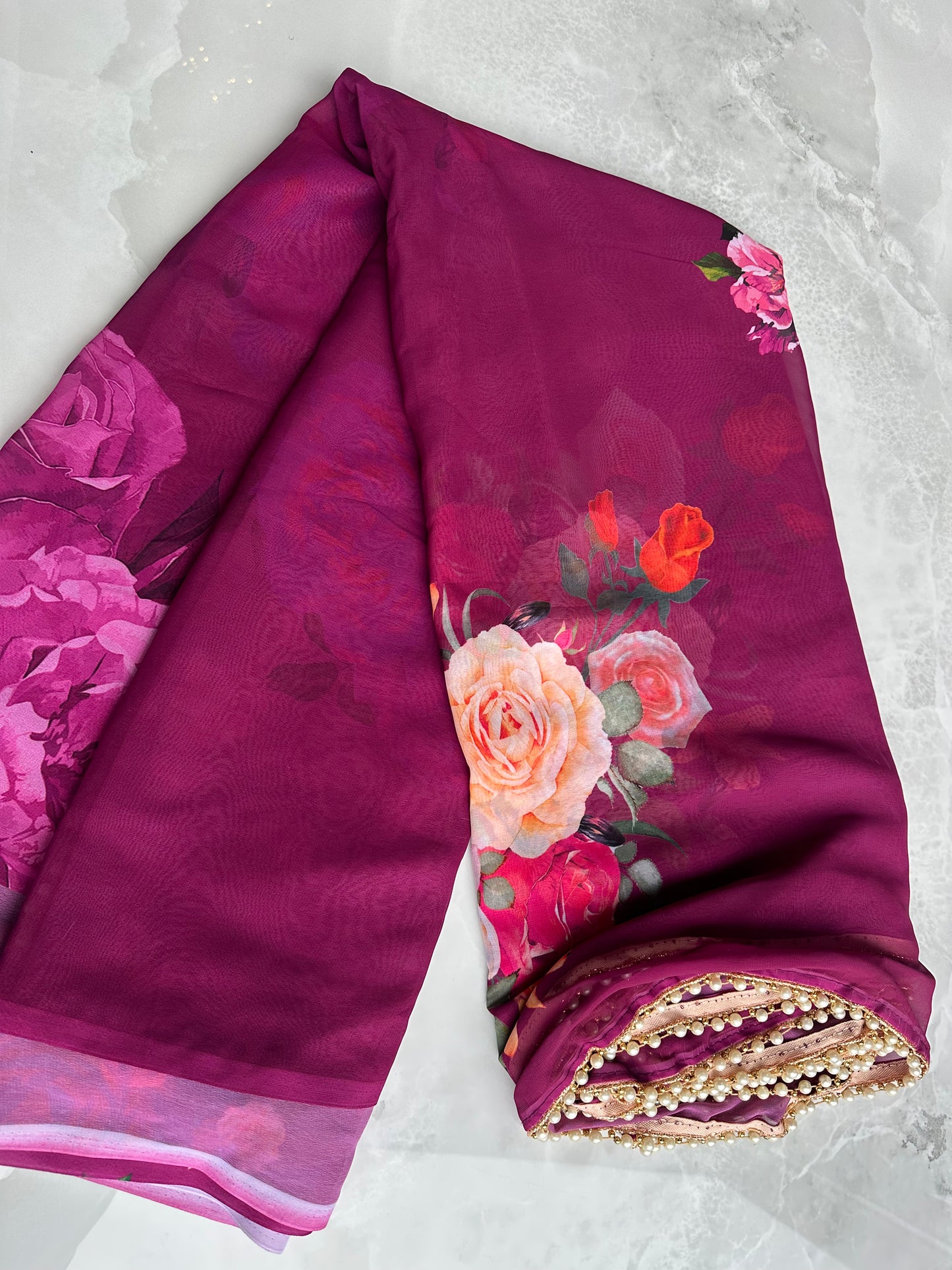 Floral Saree Purple