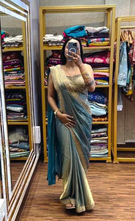 Divya Ready To Wear Saree Blue