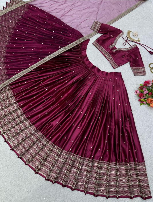 Unstitched Pink Lehenga