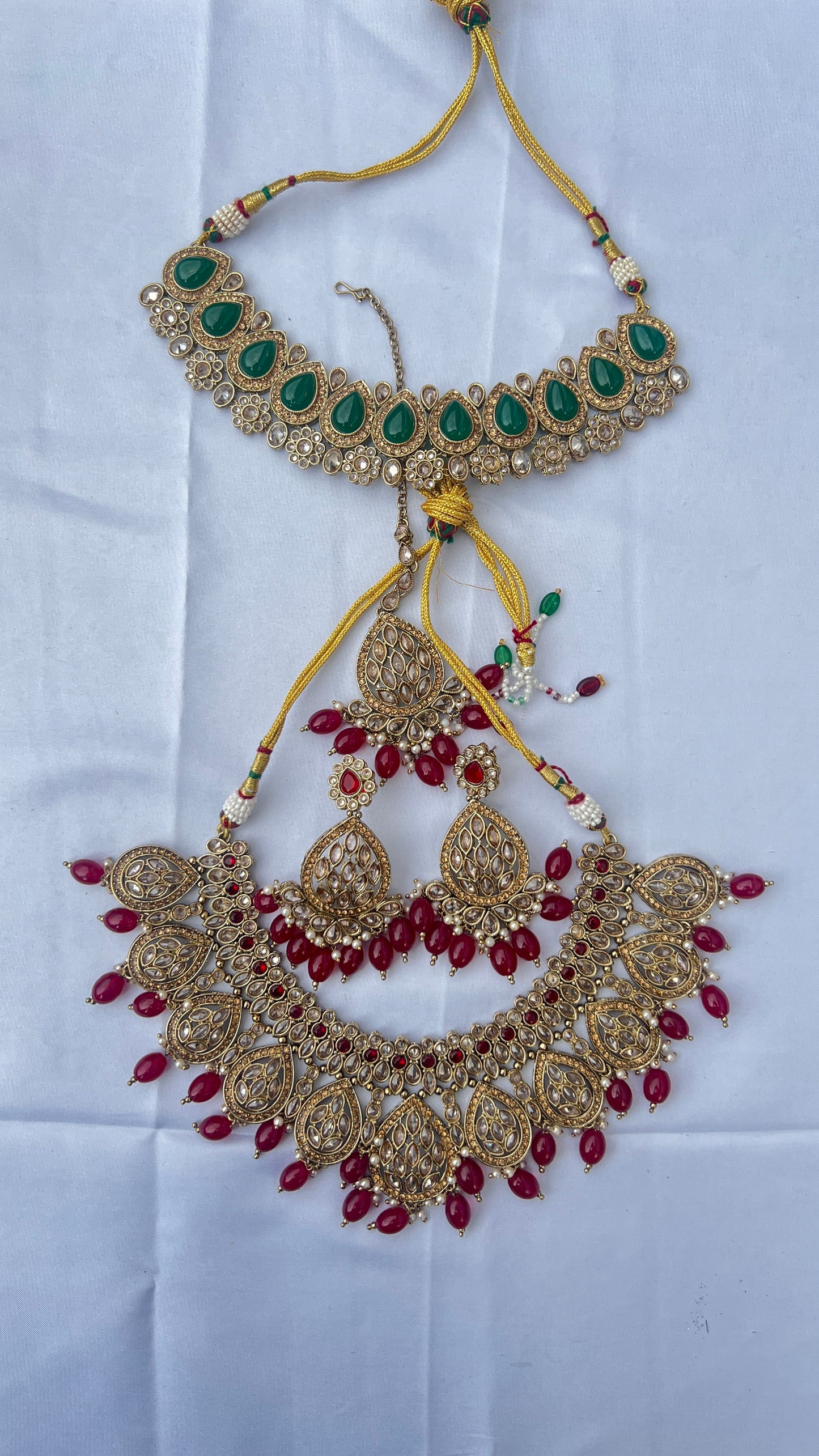 Bridal Jewellery Green & Maroon