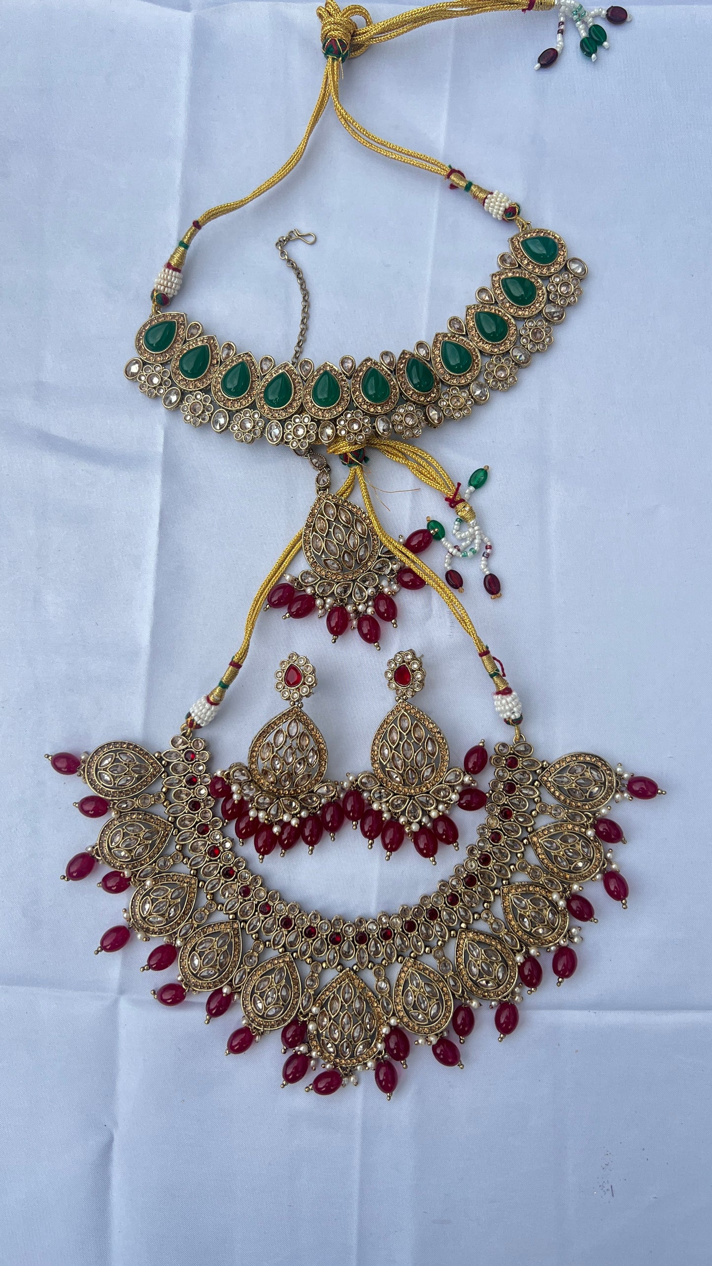 Bridal Jewellery Green & Maroon