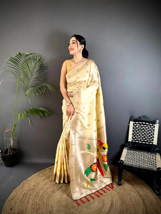 Lakshmi Ready To Wear Saree Beige