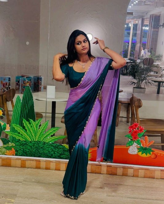 Rani Ready To Wear Saree Lilac/Blue