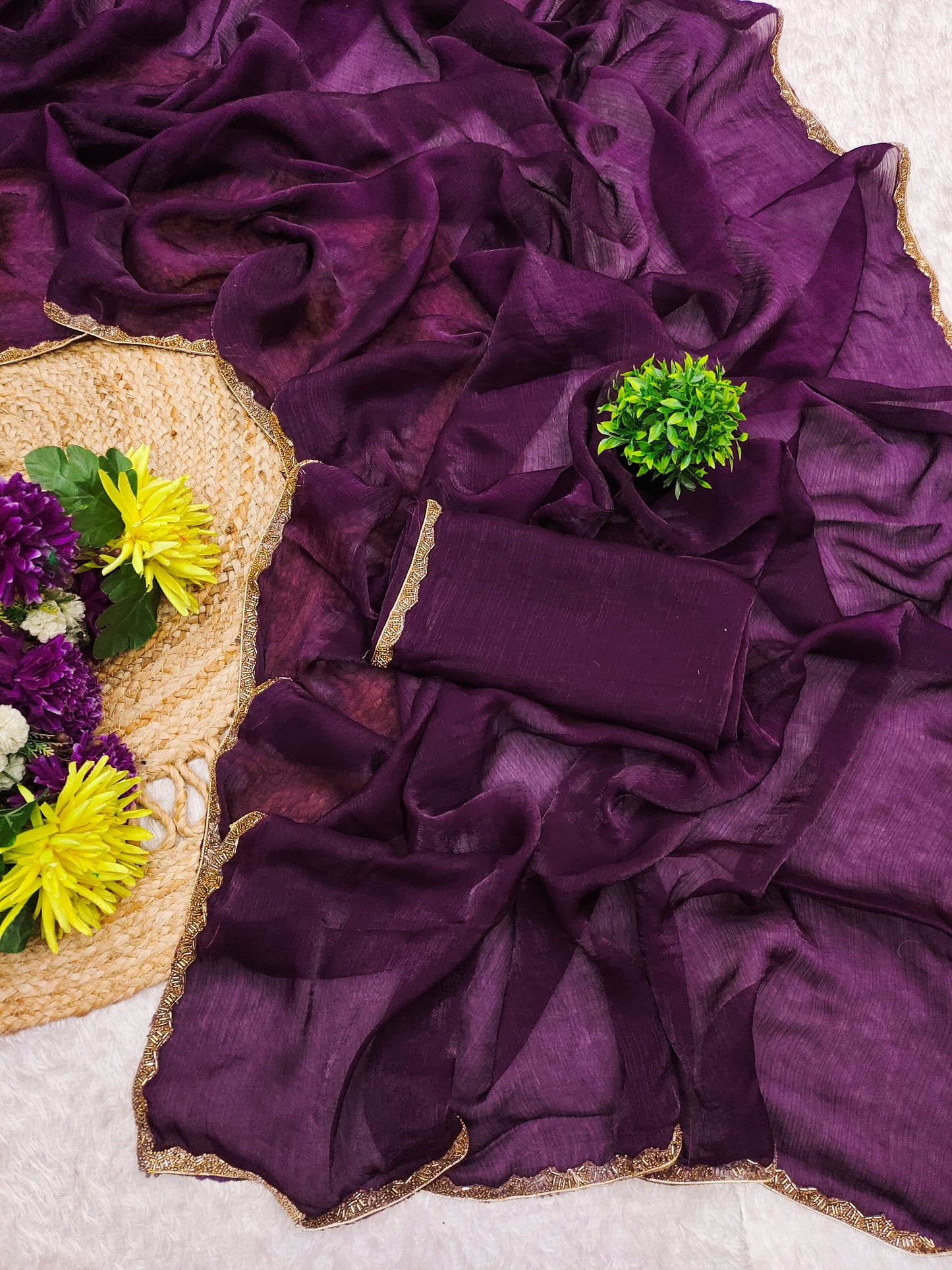 Banu Ready To Wear Saree Purple