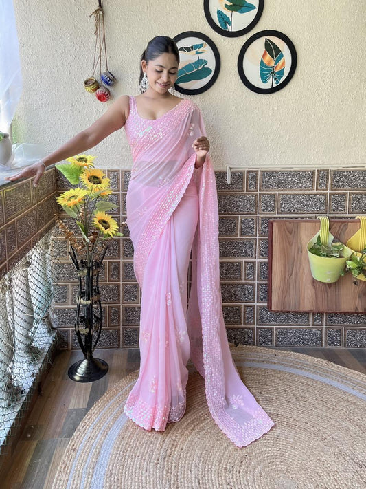 Kavi Ready To Wear Saree Rose