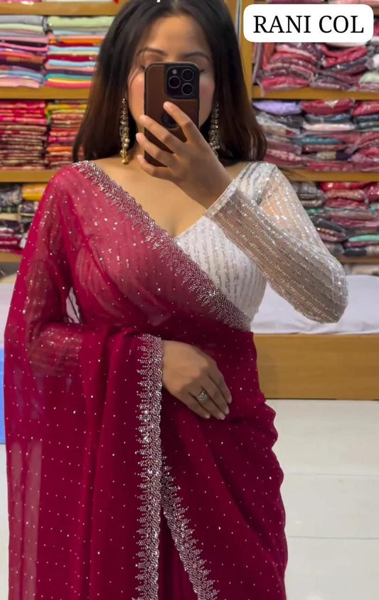 Ovi Ready To Wear Saree Pink