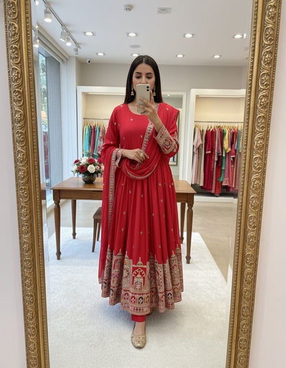 Antara Anarkali Red