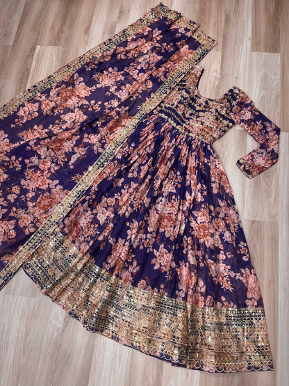 Luma Anarkali Purple