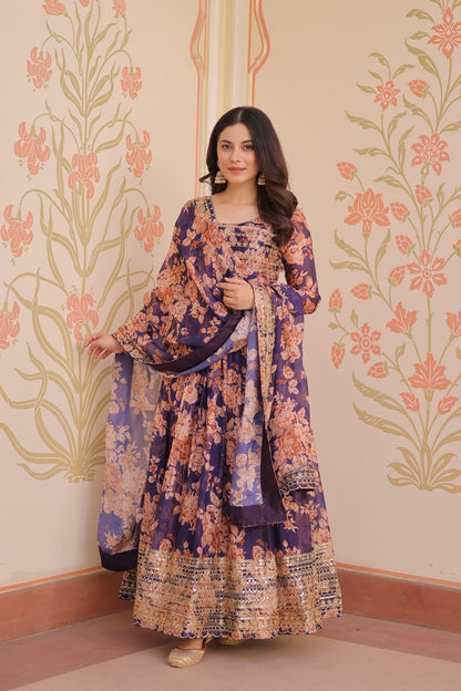 Luma Anarkali Purple