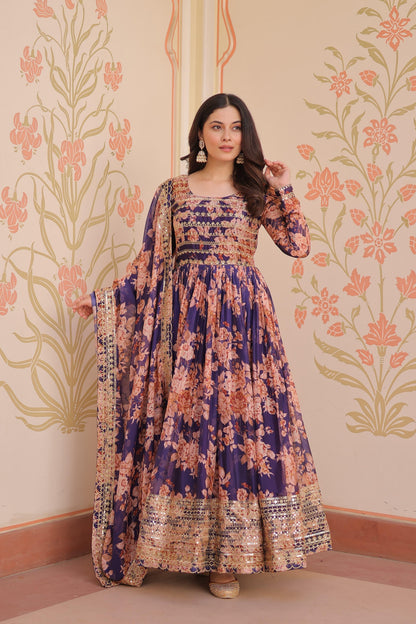Luma Anarkali Purple