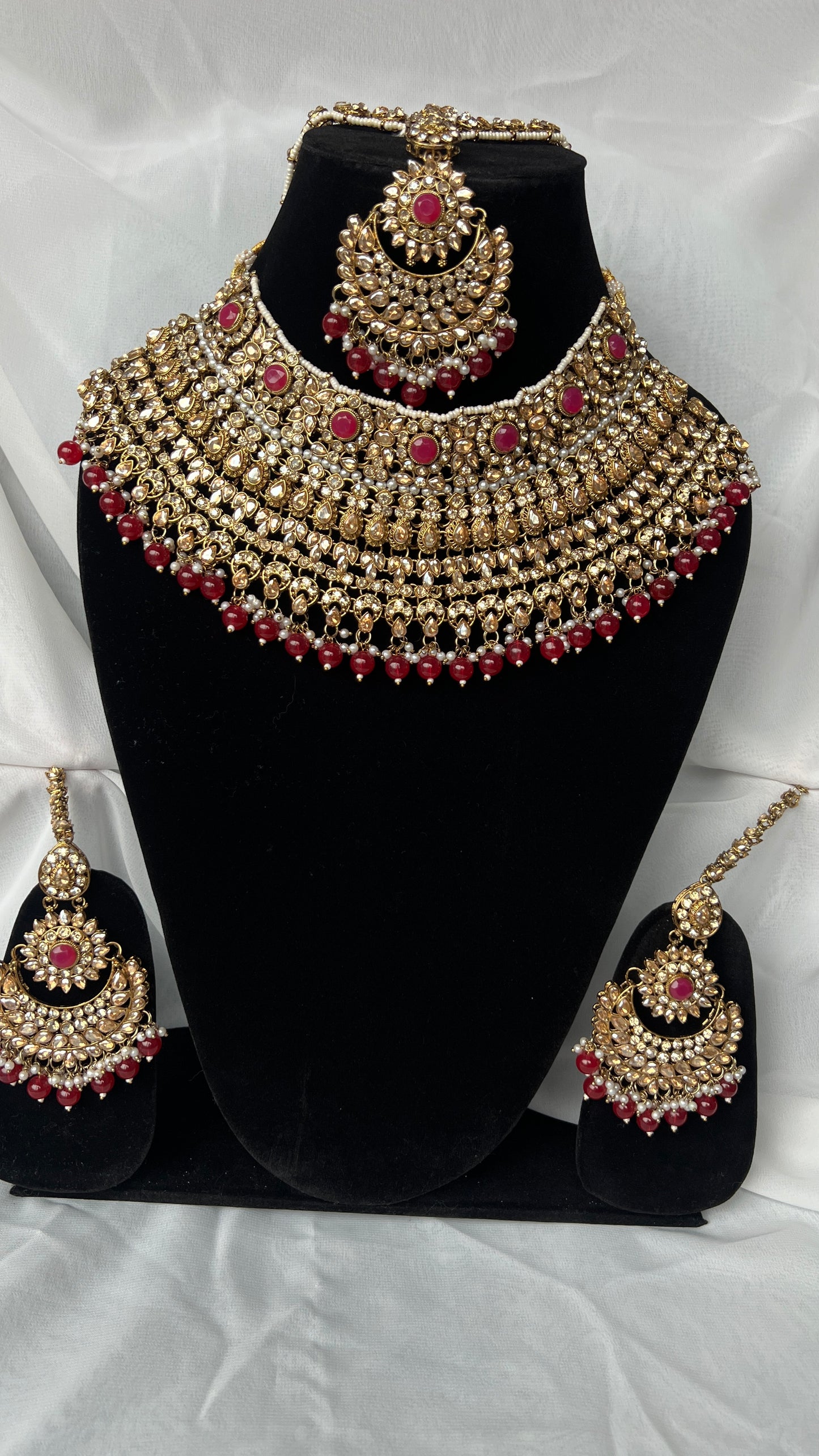 Bridal Set Jewellery Red/Rose