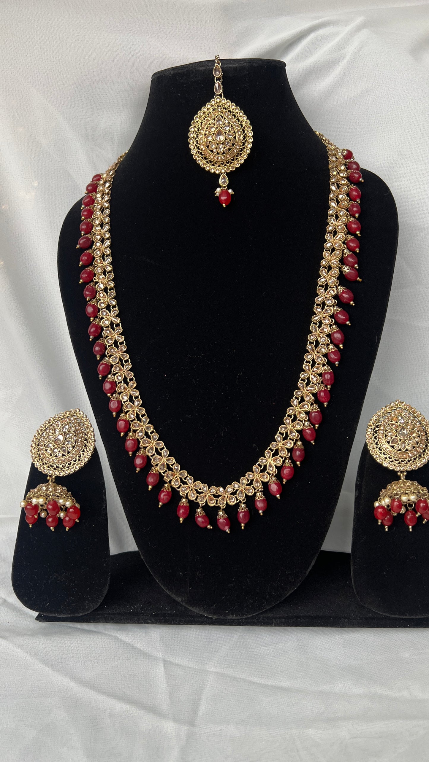 Long Necklace Set Red