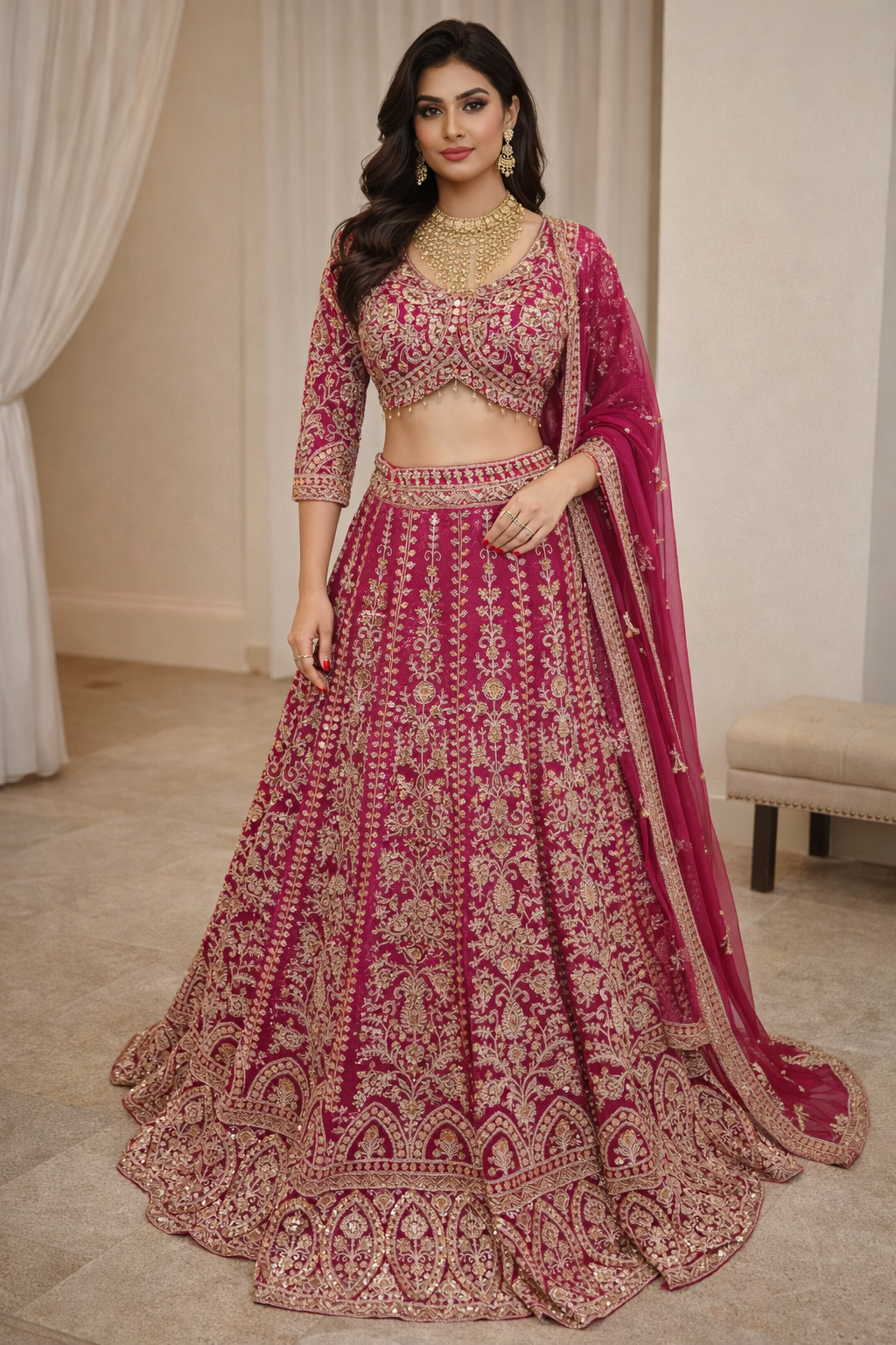Kavya Fully Stitched Pink
