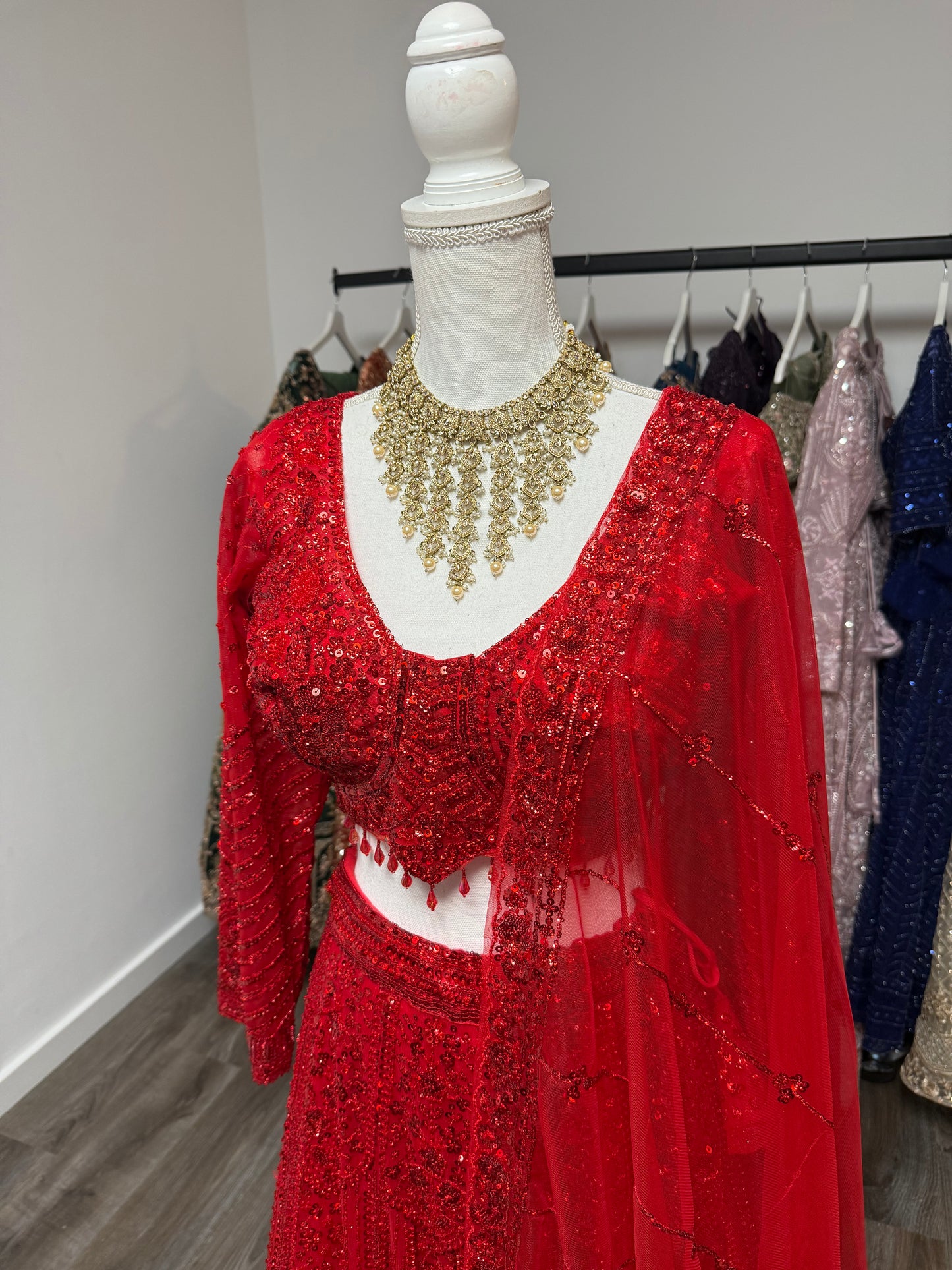 Ishani Fully Stitched Red