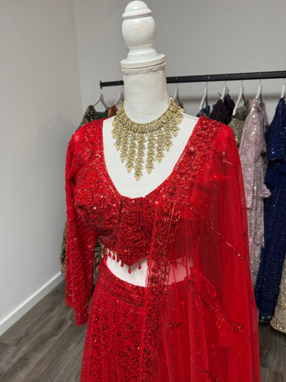 Ishani Fully Stitched Red