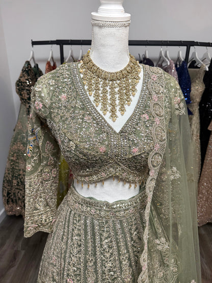 Meera Fully Stitched Green