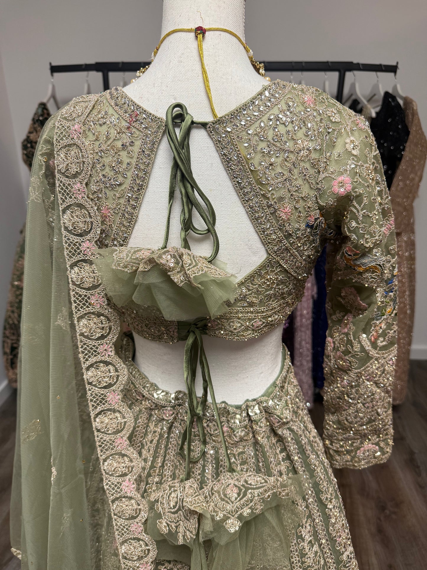 Meera Fully Stitched Green