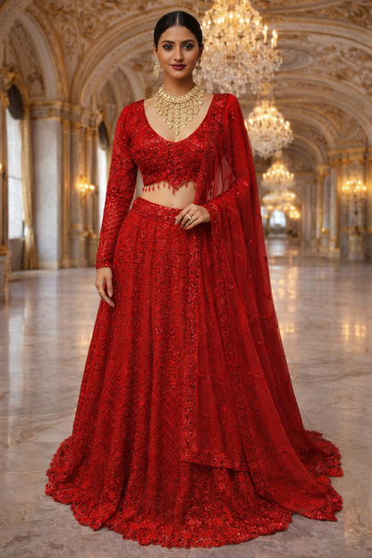 Ishani Fully Stitched Red