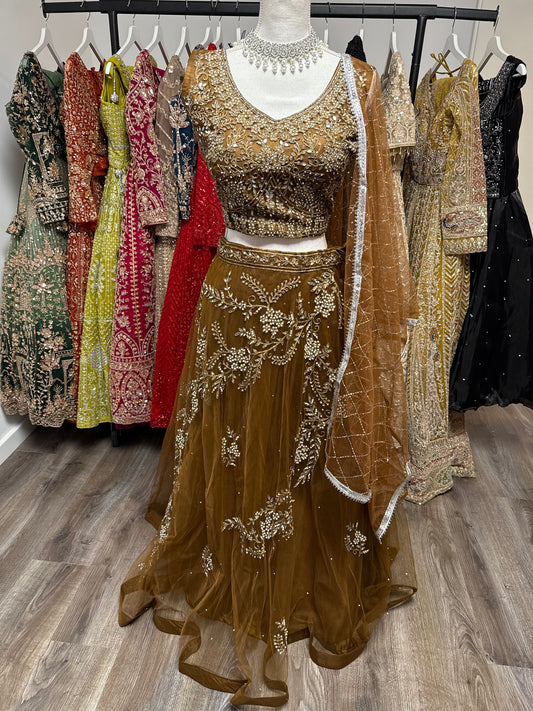 Zareena Fully Stitched Brown